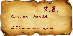 Kirschner Benedek névjegykártya