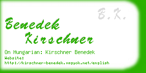benedek kirschner business card